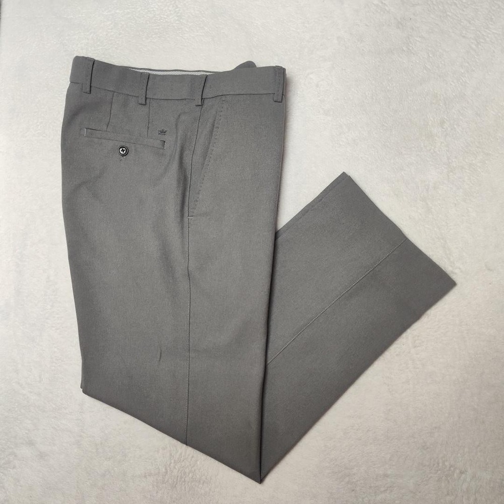 Peter Millar Pants Mens 33x30 Gray Golf Slim Crown Sport Dress Flat Business